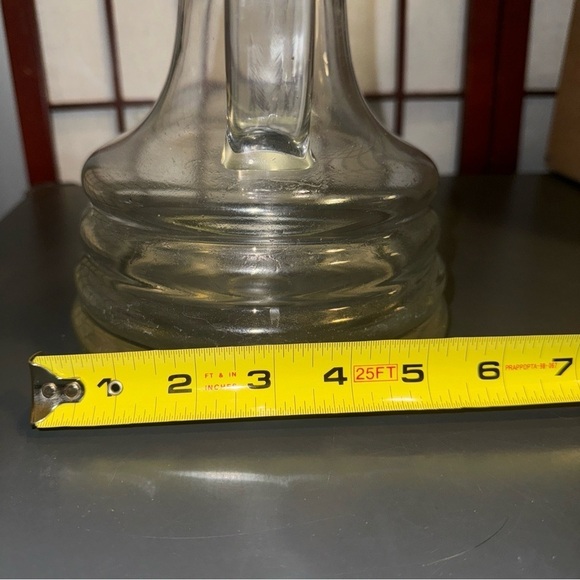 Mid Century Modern Clear Spiral Hand Blown Art Glass Water Pitcher 9” - Picture 3 of 15